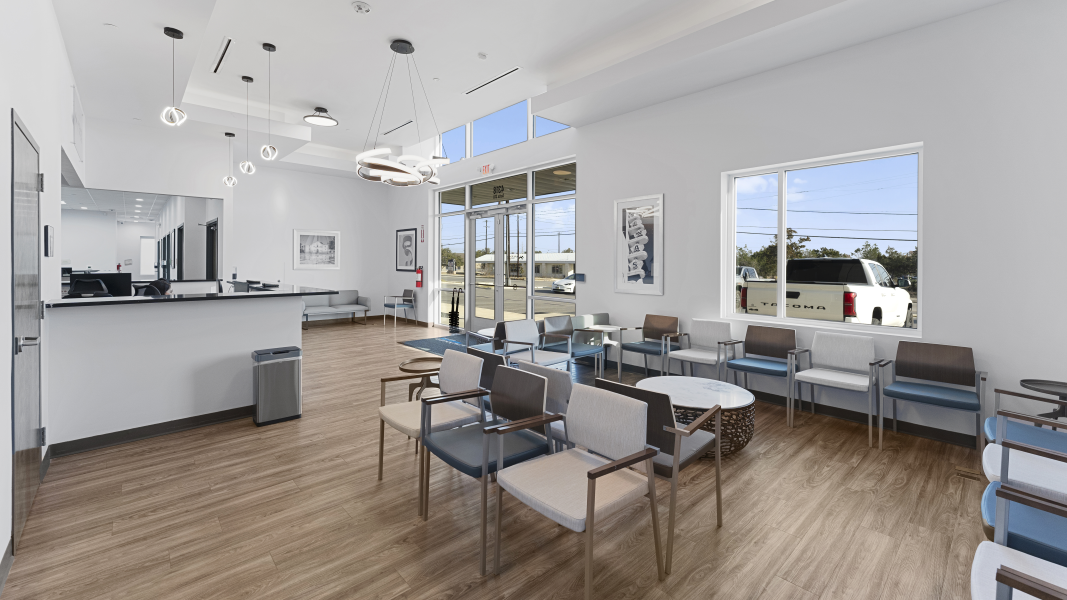 ApexMed Primary Care Shavano Clinic Front Desk and Waiting Area